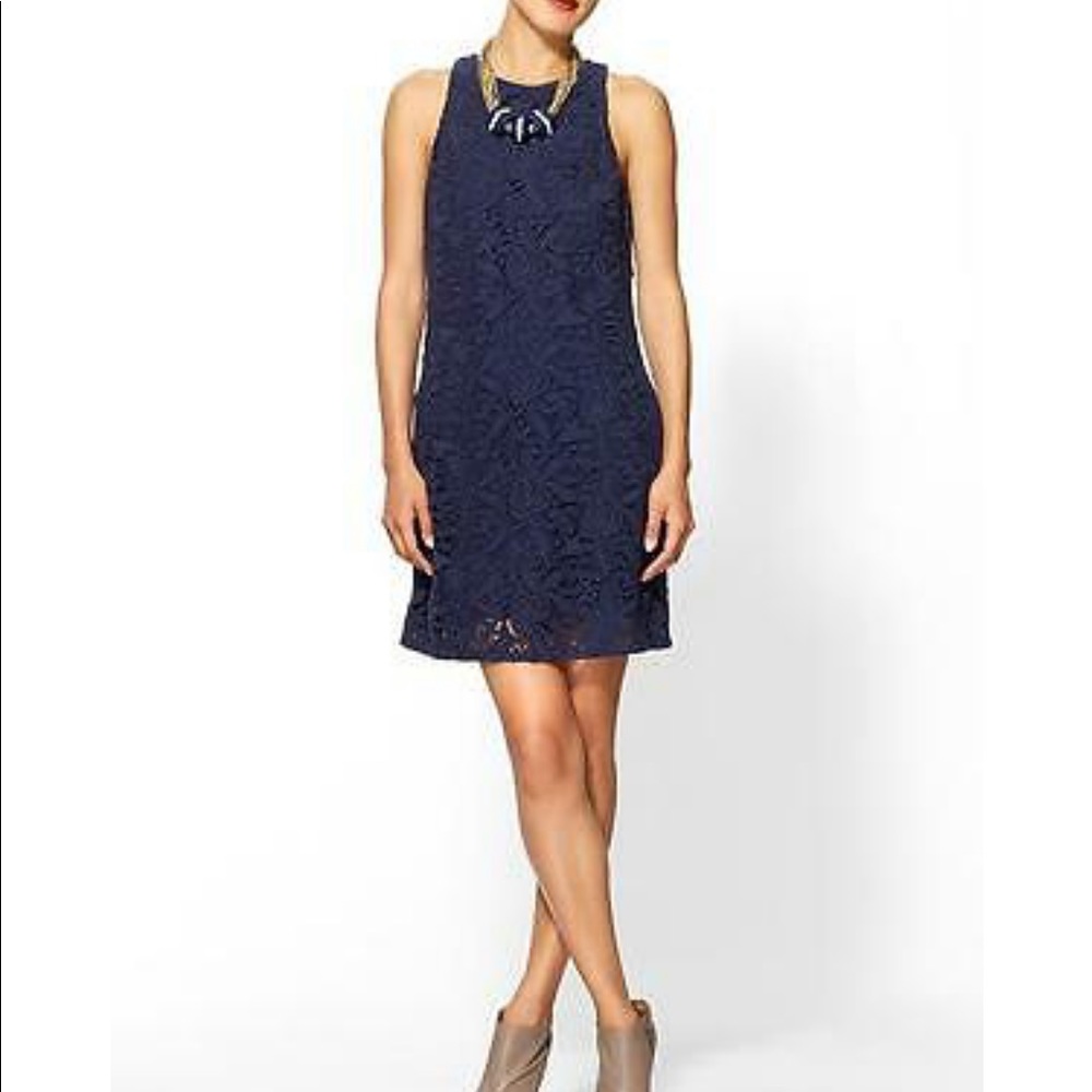 Juicy Couture Guipure Navy Lace Dress